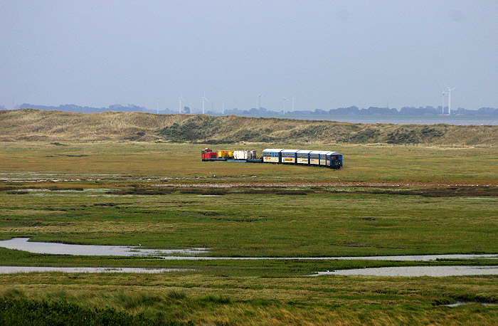 Inselbahn vor den Harle Hörn-Dünen