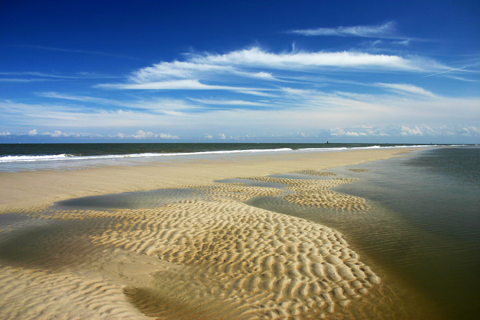 Sandbank und Priel am Oststrand