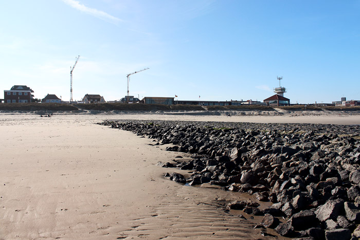 Baustelle der Anna-Düne vom Strand aus gesehen