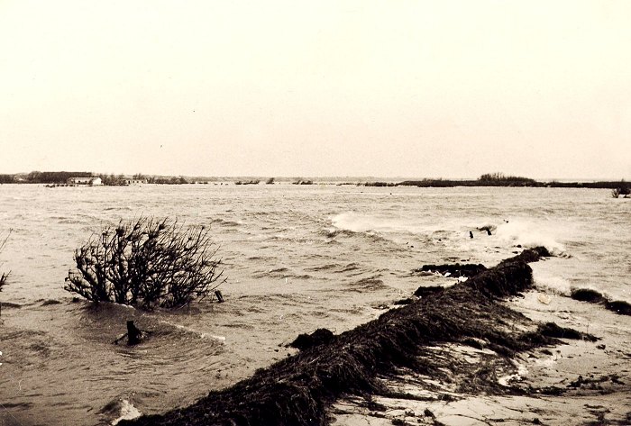 Sturmflut 1962. Bruchstelle am Dorfgrodendeich