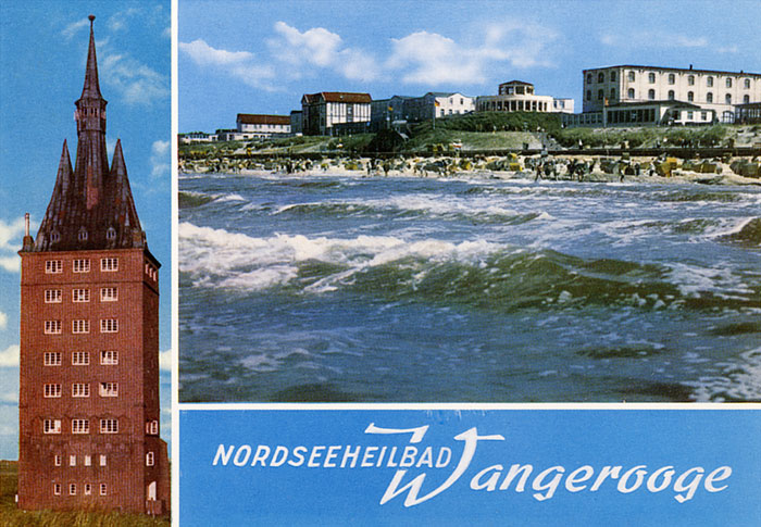 Mehrbildkarte mit Westturm und Strand