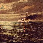 Dampfer im Mondschein